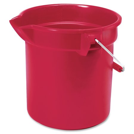 RUBBERMAID COMMERCIAL Brute 10-quart Utility Bucket, 10.2" H, Red, Steel; High-density Polyethylene (HDPE) RCP296300RDCT